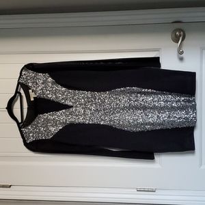 Arden B. Black and Silver Sequined Party Dress